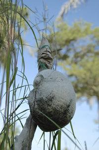 Low angle view of statue against clear sky