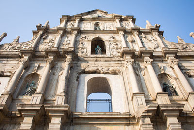 Low angle view of historical building against sky