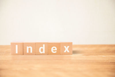 Close-up of toy blocks on table