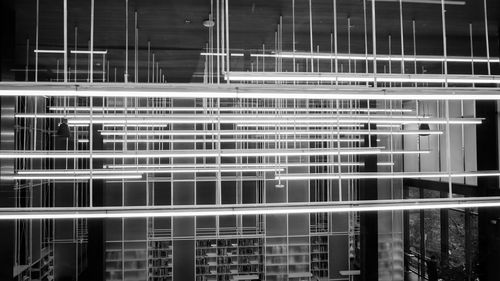 Full frame shot of modern building at night