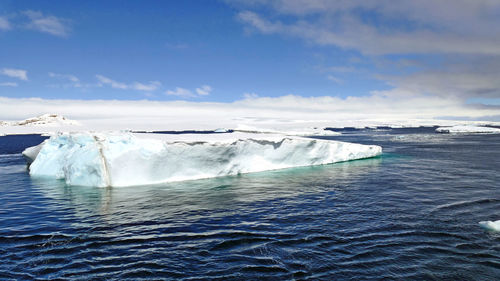 Iceberg floating in atlantic ocean