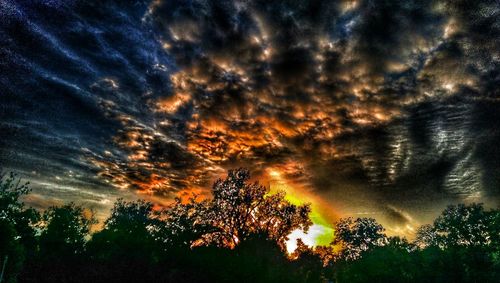 Scenic view of cloudy sky at sunset