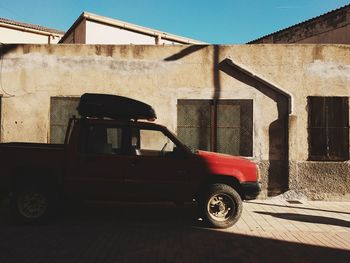 Vintage car against sky