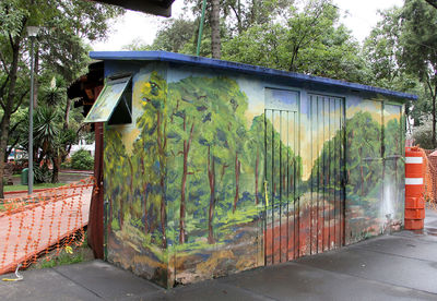 Built structure with trees in background