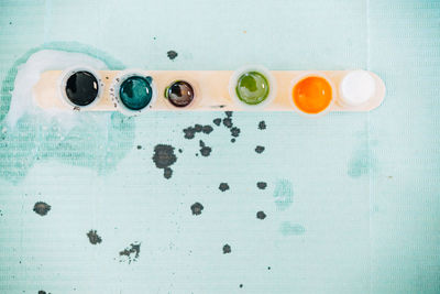 High angle view of multi colored candies