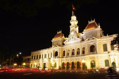 Exterior of church at night