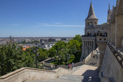 High angle view of townscape against sky