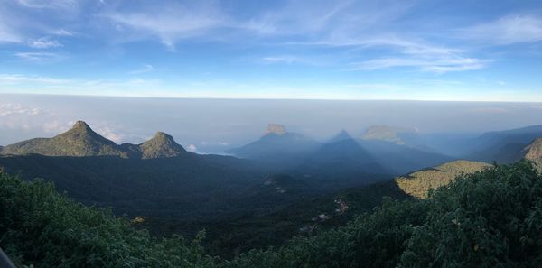 Panoramic view of landscape against cloudy sky