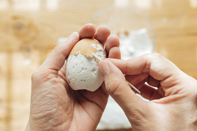 Close-up of hand holding food