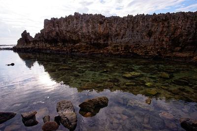 Rock formations in sea