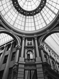 Low angle view of skylight in building