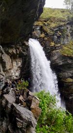Scenic view of waterfall