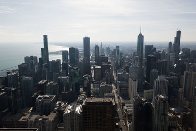 Aerial view of buildings in city