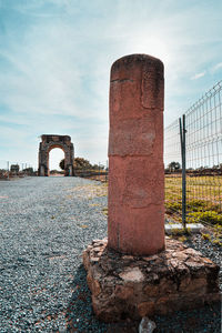 Old ruin building against cloudy sky