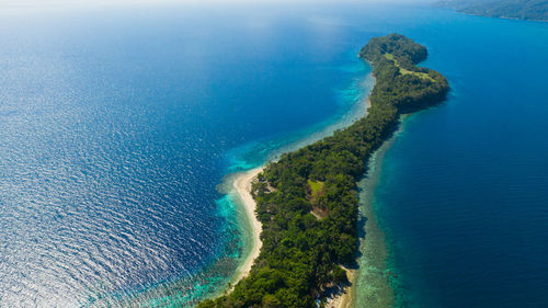 High angle view of rocky beach