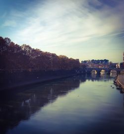 Reflection of buildings in water