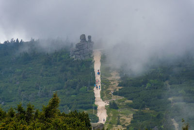 Scenic view of land against sky