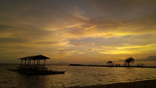 Scenic view of sea at sunset