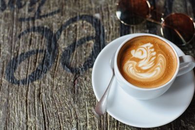 Coffee cup on table