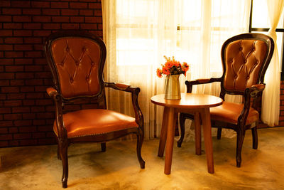 Table and chairs at home