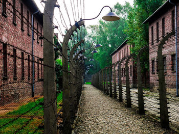 Empty street amidst buildings