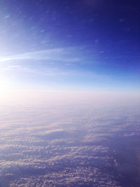 Aerial view of clouds at night