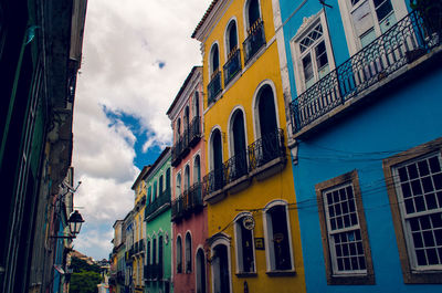 Low angle view of residential buildings against sky