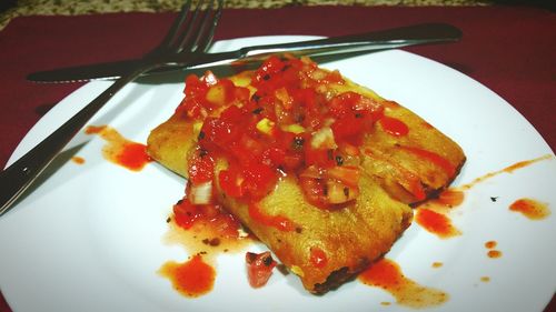 Close-up of food in plate