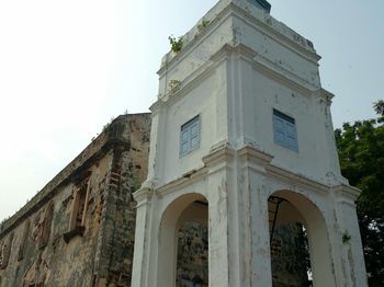 Low angle view of building against clear sky