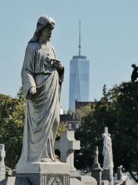 Low angle view of statue of liberty