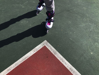 Roller skates and geometric shape ,street 