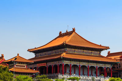 Temple against clear sky