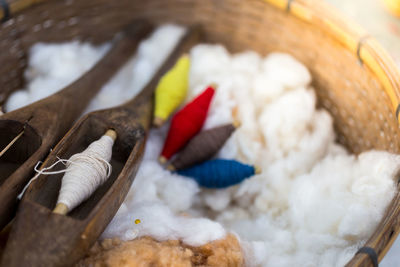 High angle view of food in container