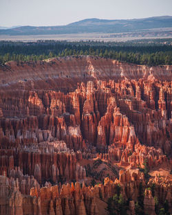 Aerial view of rock formations