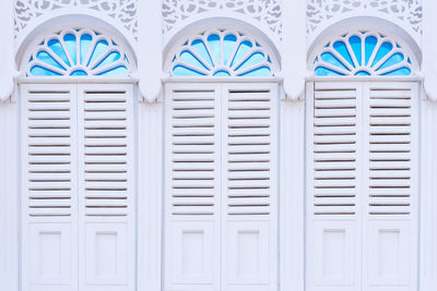 Full frame shot of closed blue door