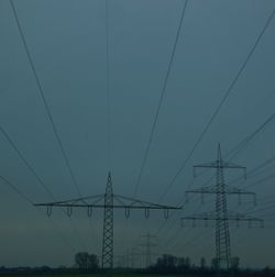 Low angle view of electricity pylon