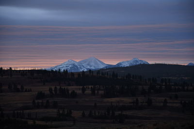 Sunset at yellowstone national park, wyoming