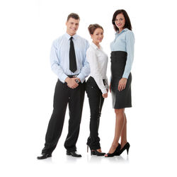Group of people against white background