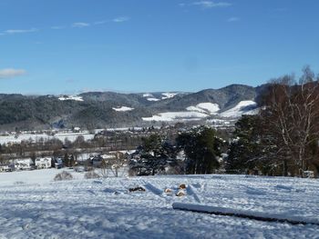 Scenic view of snow covered landscape