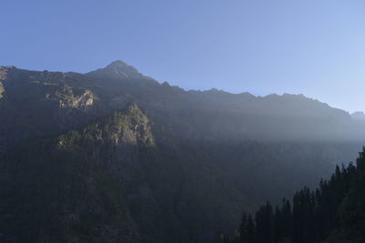 Scenic view of mountains against clear sky