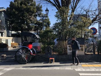 Bicycles on street in city