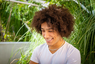 Portrait of smiling young woman