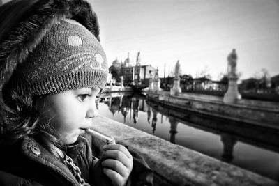 Portrait of girl looking at camera