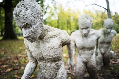 Close-up of statue in park