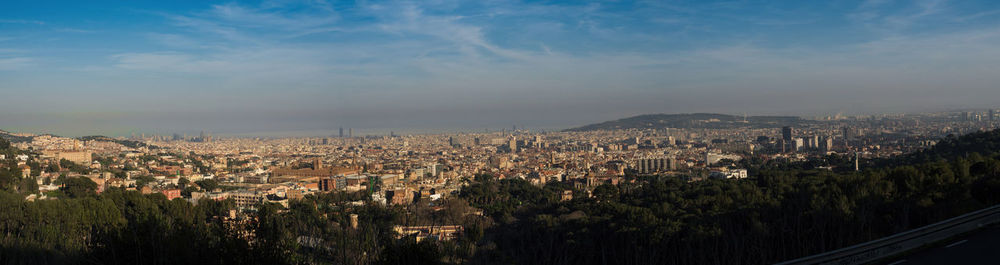 Panoramic view of cityscape against sky