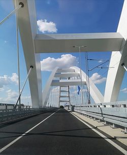 View of bridge against cloudy sky