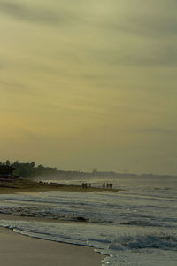 Scenic view of sea at sunset