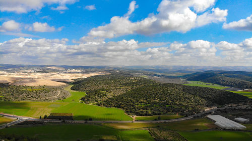 Aerial view of landscape against sky