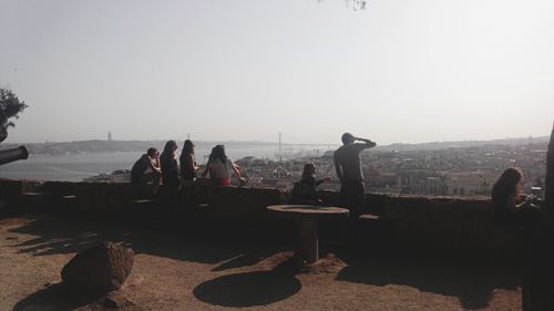 People sitting in water