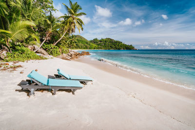 Scenic view of beach against sky